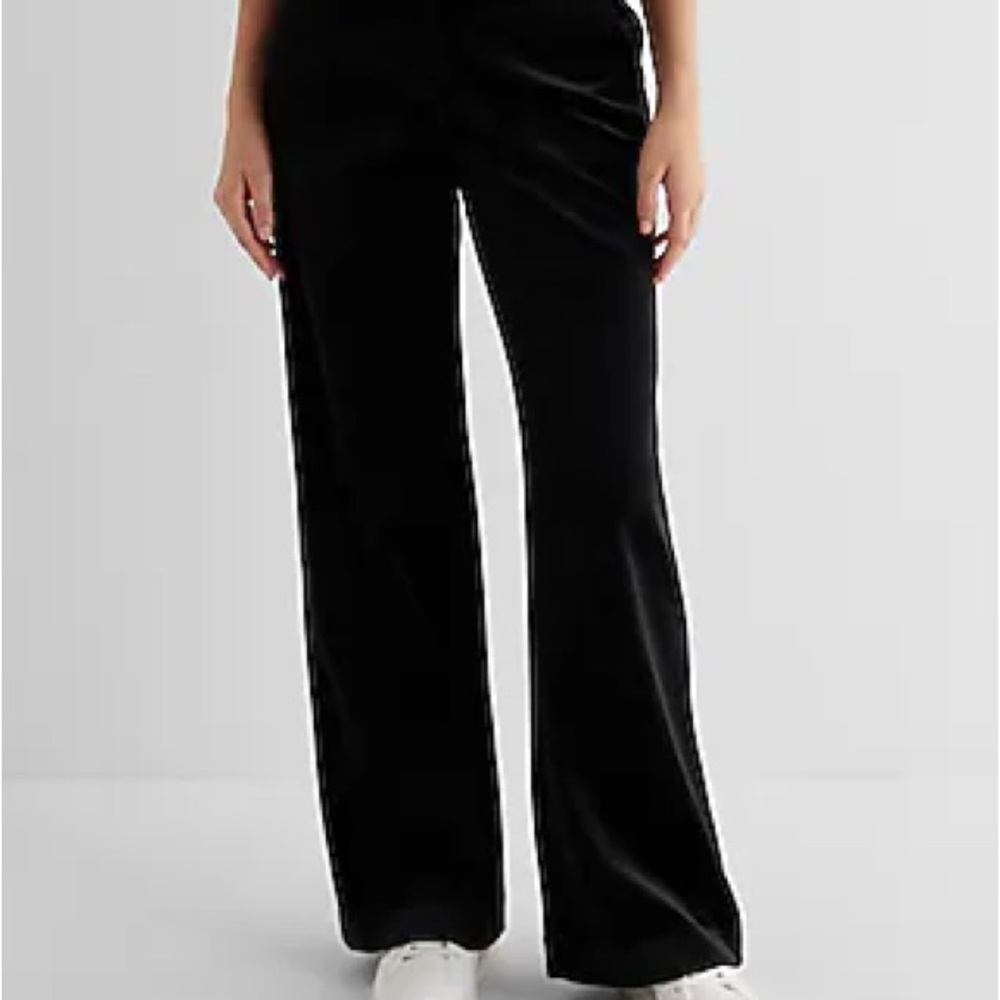 Express Black Velvet Wide Leg Pants